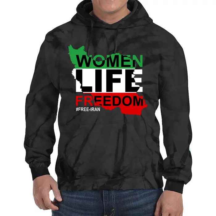 Women Life Freedom Free Iran Tie Dye Hoodie