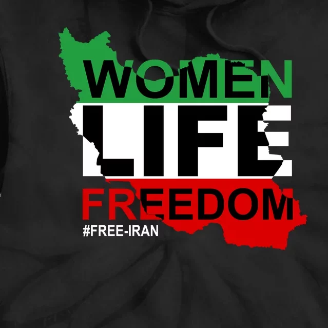 Women Life Freedom Free Iran Tie Dye Hoodie