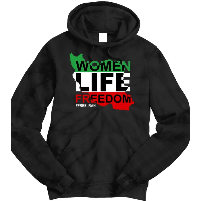 Women Life Freedom Free Iran Tie Dye Hoodie