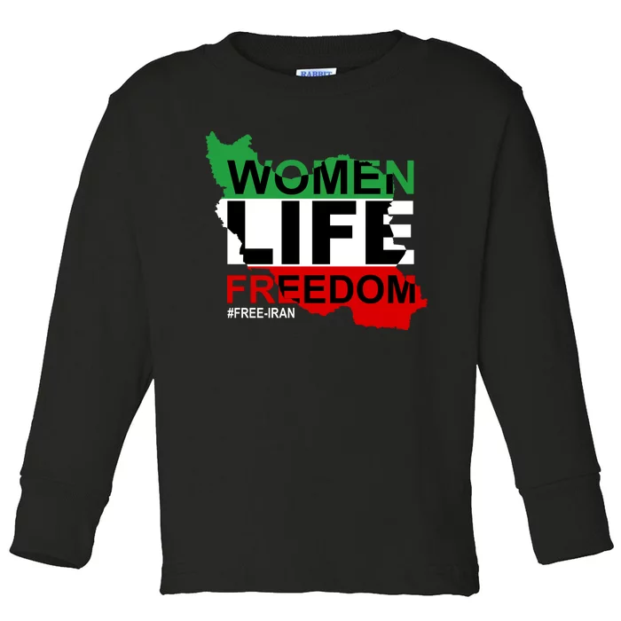 Women Life Freedom Free Iran Toddler Long Sleeve Shirt