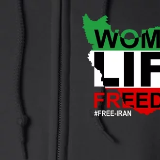 Women Life Freedom Free Iran Full Zip Hoodie