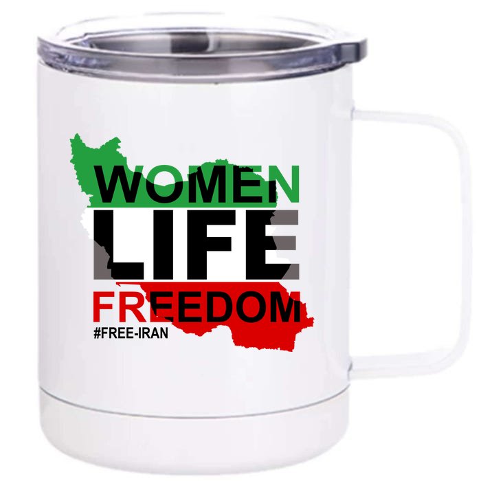 Women Life Freedom Free Iran Front & Back 12oz Stainless Steel Tumbler Cup