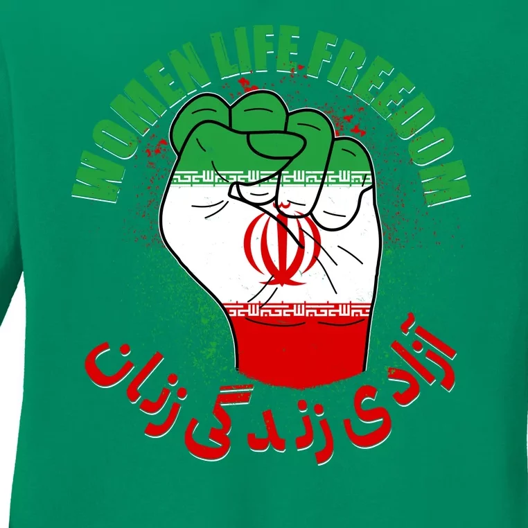 Women Life Freedom Rise With The Women Of Iran Mahsa Amini Ladies Long Sleeve Shirt