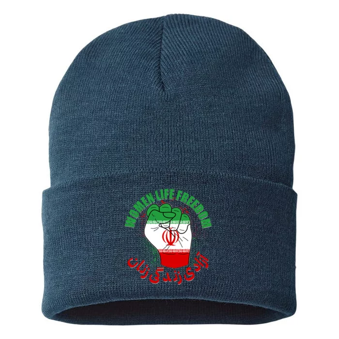 Women Life Freedom Rise With The Women Of Iran Mahsa Amini Sustainable Knit Beanie