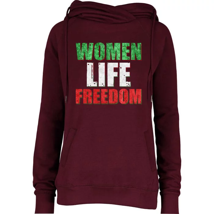 Women Life Freedom Mahsa Amini Rise With The Women Of Iran Womens Funnel Neck Pullover Hood