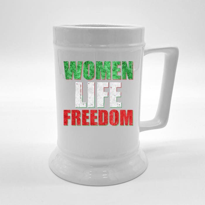 Women Life Freedom Mahsa Amini Rise With The Women Of Iran Front & Back Beer Stein