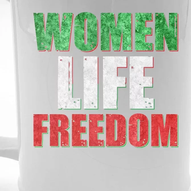 Women Life Freedom Mahsa Amini Rise With The Women Of Iran Front & Back Beer Stein