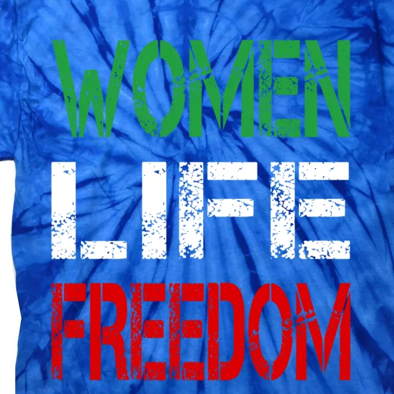 Wo Life Freedom Gift Red White Green Distressed Letters Funny Gift Tie-Dye T-Shirt