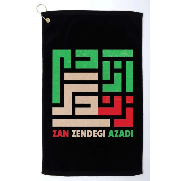 Women Life Freedom Mahsa Amini Zan Zendegi Azadi Iran Platinum Collection Golf Towel