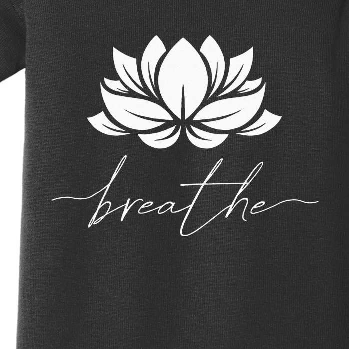 Womens Lotus Flower Line Art Summer Breathe Meditation Yoga Blossom Baby Bodysuit