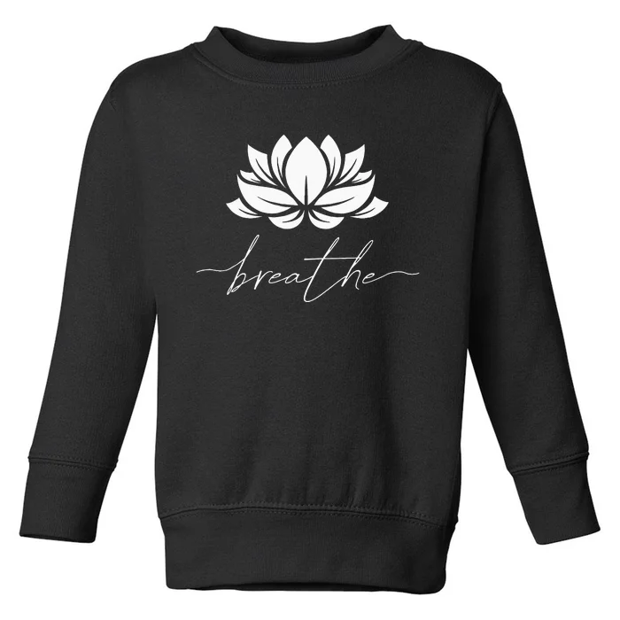 Womens Lotus Flower Line Art Summer Breathe Meditation Yoga Blossom Toddler Sweatshirt