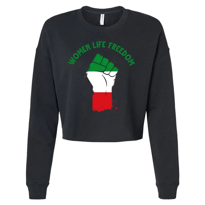 Women Life Freedom Cropped Pullover Crew