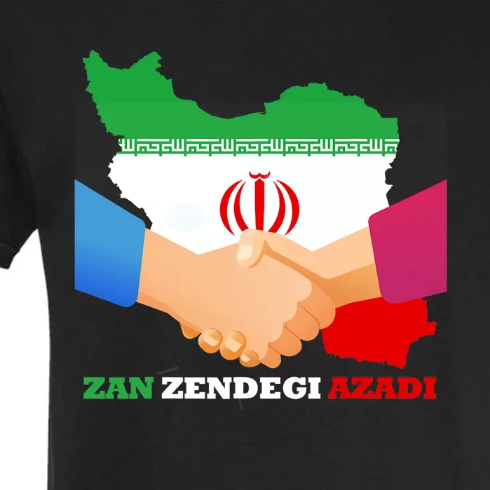 Woman Life Freedom Iran Zan Zendegi Azadi Persian Support Garment-Dyed Heavyweight T-Shirt