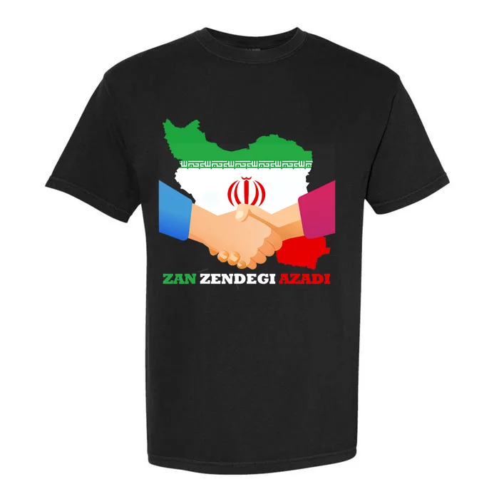 Woman Life Freedom Iran Zan Zendegi Azadi Persian Support Garment-Dyed Heavyweight T-Shirt