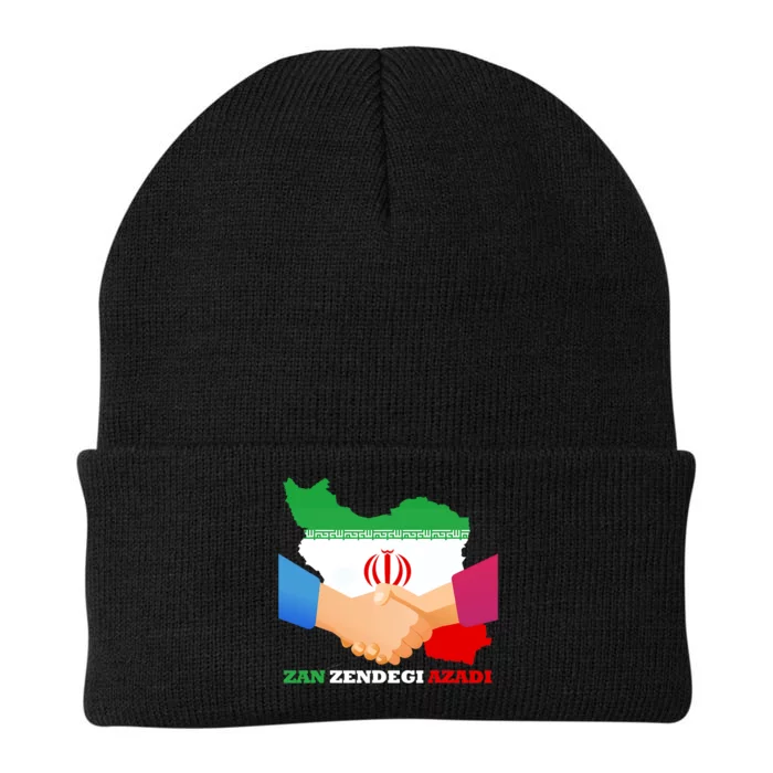 Woman Life Freedom Iran Zan Zendegi Azadi Persian Support Knit Cap Winter Beanie