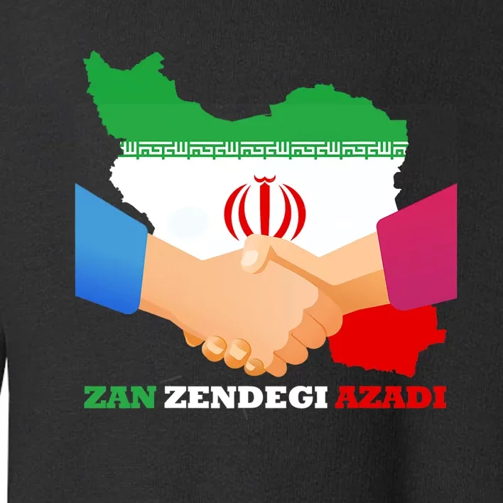 Woman Life Freedom Iran Zan Zendegi Azadi Persian Support Toddler Sweatshirt