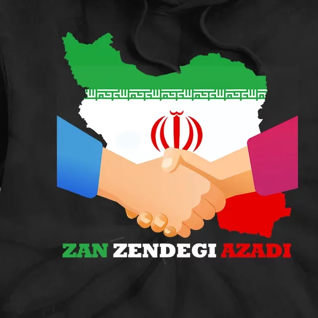 Woman Life Freedom Iran Zan Zendegi Azadi Persian Support Tie Dye Hoodie