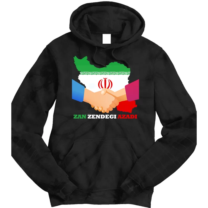 Woman Life Freedom Iran Zan Zendegi Azadi Persian Support Tie Dye Hoodie