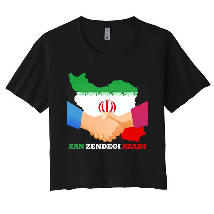 Woman Life Freedom Iran Zan Zendegi Azadi Persian Support Women's Crop Top Tee