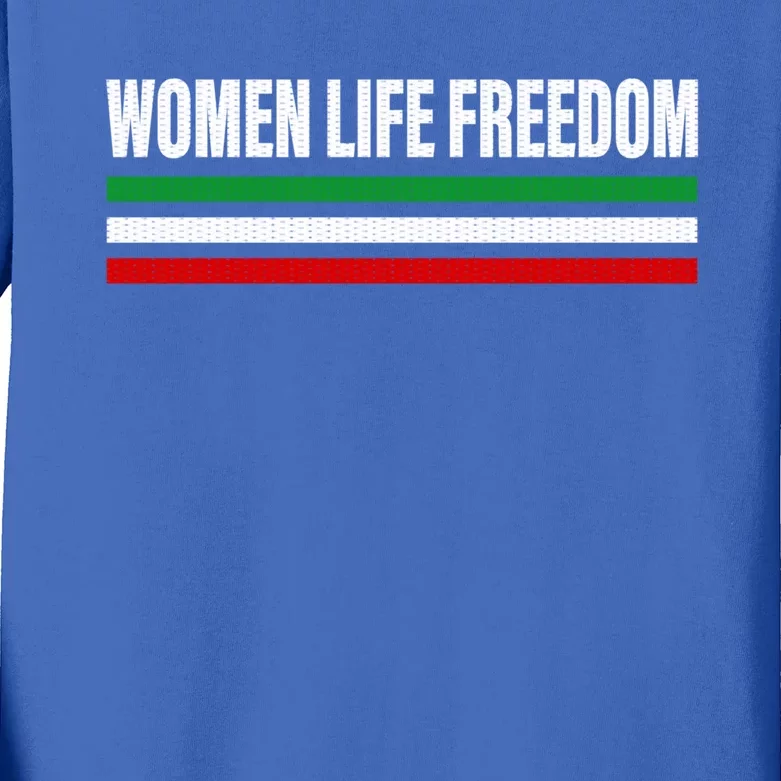 Wo Life Freedom Gift Stand With The Of Iran Gift Kids Long Sleeve Shirt