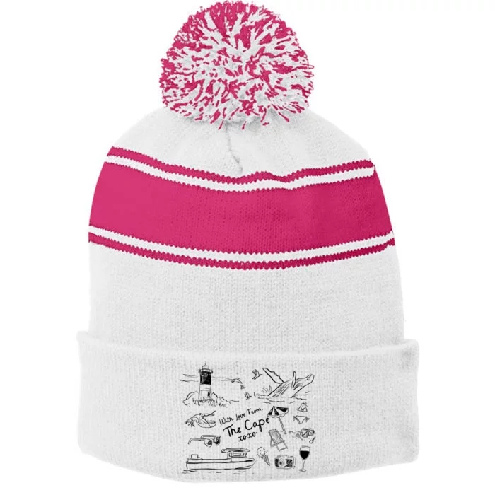 With Love From The Cape Xoxo Stripe Pom Pom Beanie