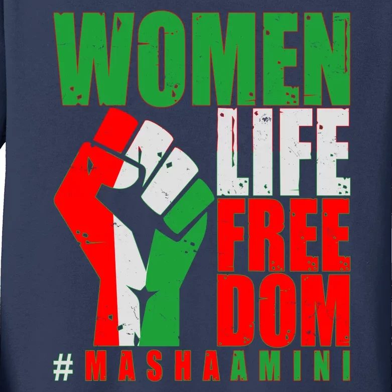 Women Life Freedom #Masha Amini Women Of Iran Kids Long Sleeve Shirt