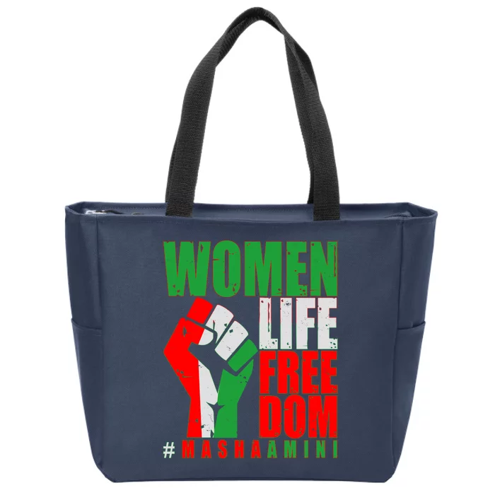 Women Life Freedom #Masha Amini Women Of Iran Zip Tote Bag