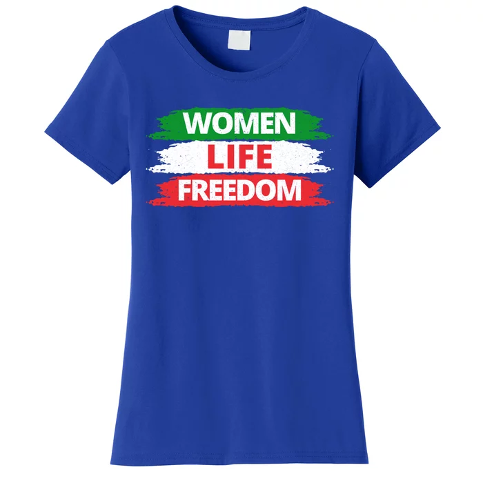 Wo Life Freedom Gift Vintage Distressed Free Iran Funny Gift Women's T-Shirt