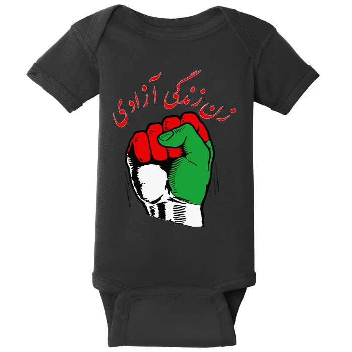 Women Life Freedom Iranian Flag Women Of Iran Baby Bodysuit