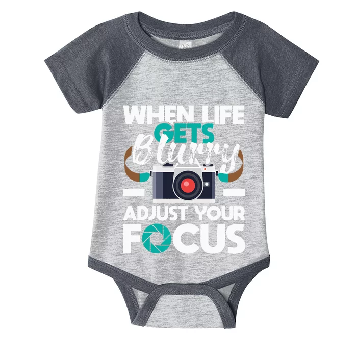 When Life Gets Blurry Photographer Camera Photography Infant Baby Jersey Bodysuit