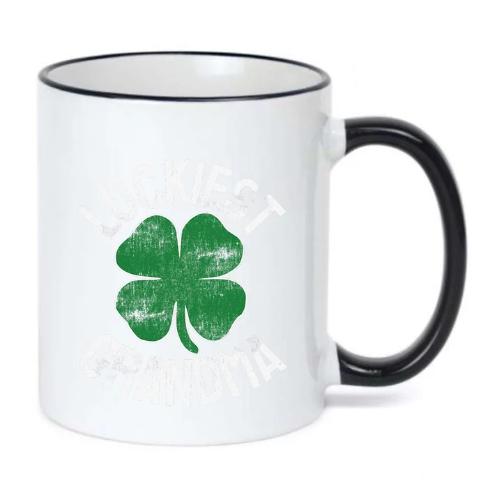 Womens Luckiest Grandma St. Patrick's Day Shamrock Saint Paddy's Black Color Changing Mug