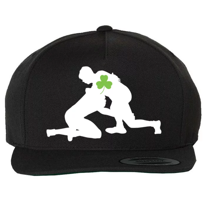 Wrestling Lovers Green Shamrock Leaf St Patricks Day Wool Snapback Cap