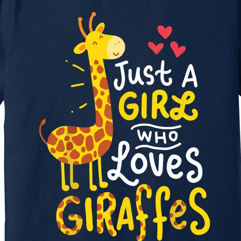 Who Loves Giraffes Cute Giraffe Lover Premium T-Shirt