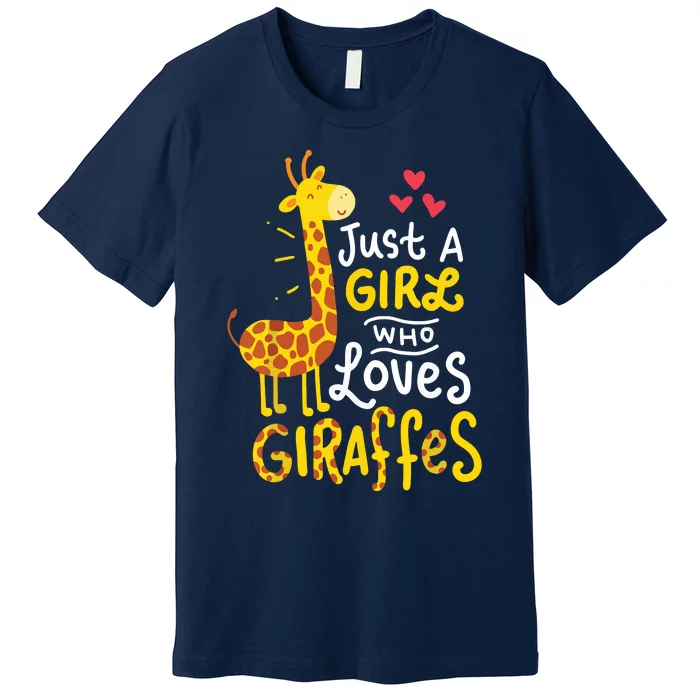 Who Loves Giraffes Cute Giraffe Lover Premium T-Shirt