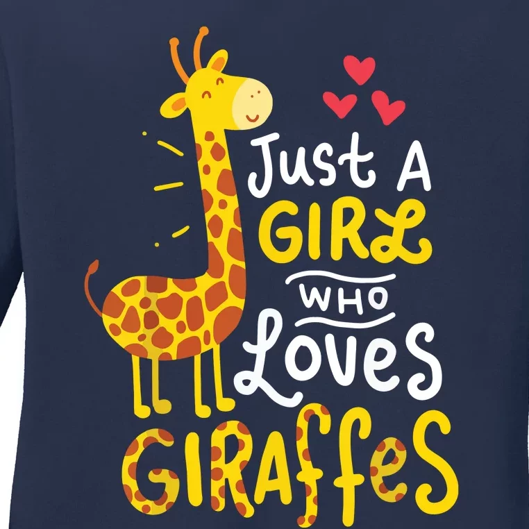 Who Loves Giraffes Cute Giraffe Lover Ladies Long Sleeve Shirt