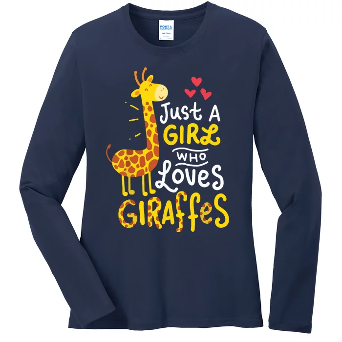 Who Loves Giraffes Cute Giraffe Lover Ladies Long Sleeve Shirt