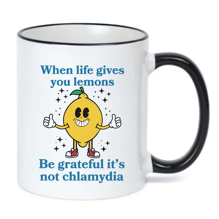 When Life Gives You Lemons Be Grateful ItS Not Chlamydia Black Color Changing Mug