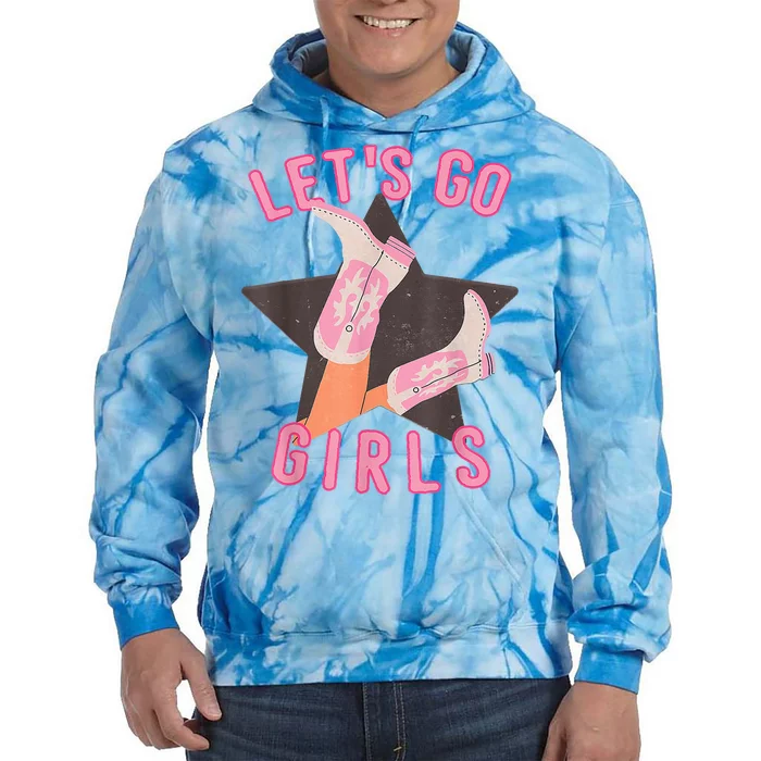 Western Lets Go Girl Bridal Bachelorette Party Matching Tie Dye Hoodie