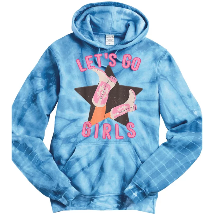 Western Lets Go Girl Bridal Bachelorette Party Matching Tie Dye Hoodie