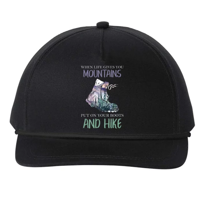 When Life Gives You Mountains Hiking Camping Mountaineering Snapback Five-Panel Rope Hat