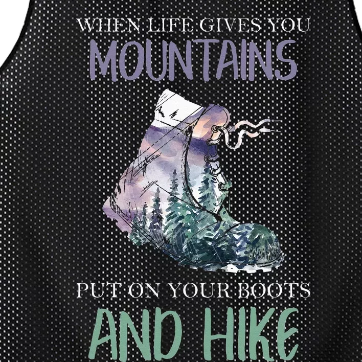 When Life Gives You Mountains Hiking Camping Mountaineering Mesh Reversible Basketball Jersey Tank