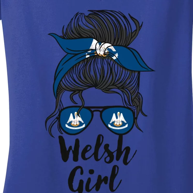 Welsh Louisiana Gift Women's V-Neck T-Shirt