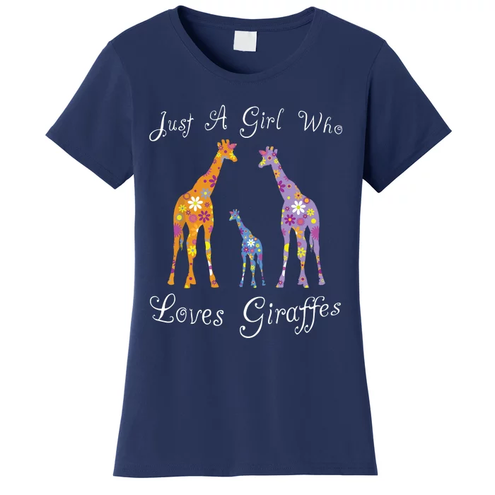 Who Loves Giraffes Funny Cute Giraffes Women's T-Shirt