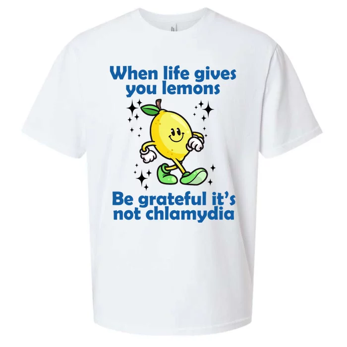 When Life Gives You Lemons Be Grateful Its Not Chlamydia Funny Sueded Cloud Jersey T-Shirt