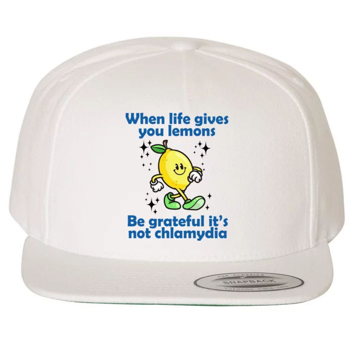 When Life Gives You Lemons Be Grateful Its Not Chlamydia Funny Wool Snapback Cap