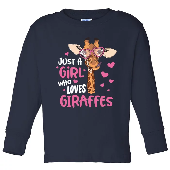 Who Loves Giraffes Cute Giraffe Lover Toddler Long Sleeve Shirt