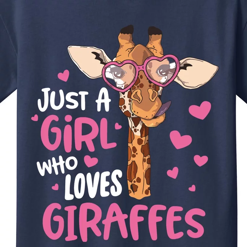 Who Loves Giraffes Cute Giraffe Lover Kids T-Shirt