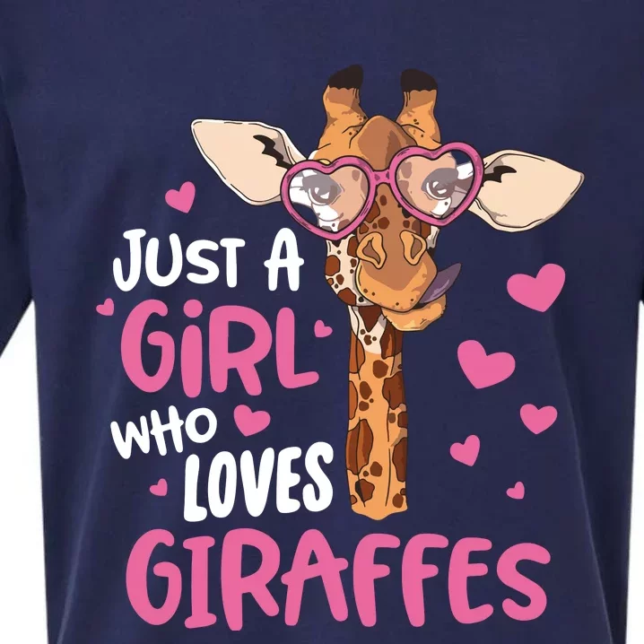 Who Loves Giraffes Cute Giraffe Lover Sueded Cloud Jersey T-Shirt