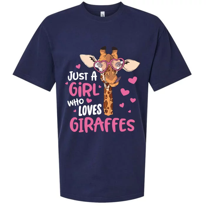 Who Loves Giraffes Cute Giraffe Lover Sueded Cloud Jersey T-Shirt