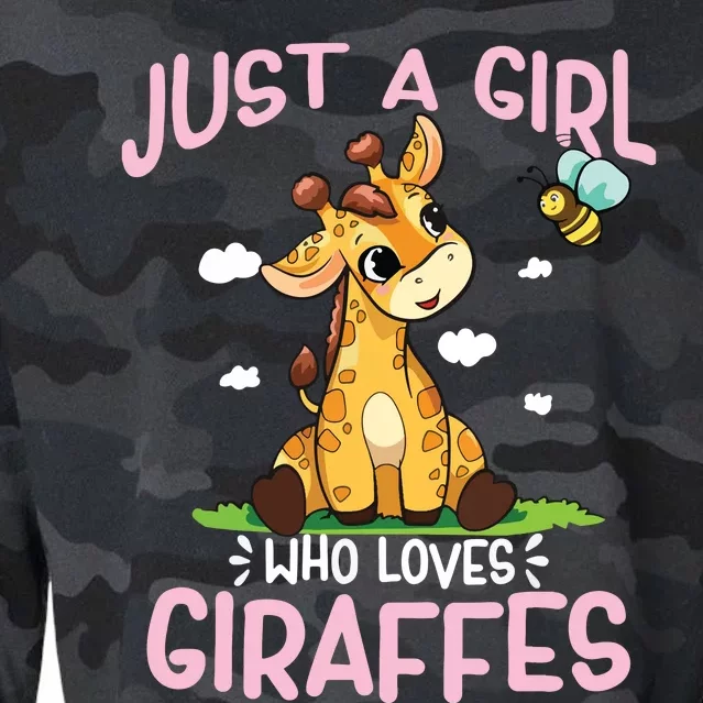 Who Loves Giraffe, Cute Giraffe Cropped Pullover Crew